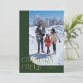 クリスマス応援エレガントグリーンクリスマスフォト シーズンカード (スタンド正面)