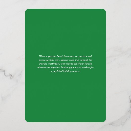 クリスマス応援グストライプリーンホリデーフォイルカード 箔シーズンカード (裏面)