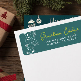 クリスマス応援グリーンホリデーベーキングアドレス ラベル