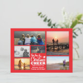 クリスマス応援サンタレッドホリデーフォトカード シーズンカード (スタンド正面)