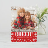 クリスマス応援スノーフレークスホリデーフォトカード シーズンカード (スタンド正面)