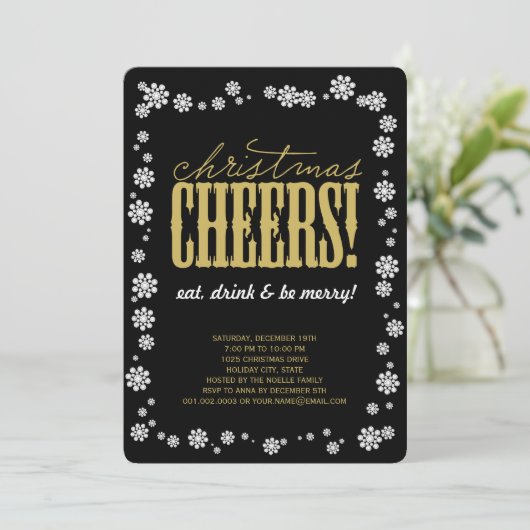 クリスマス応援スノーブレスホリデーパーティー招待状 招待状 (スタンド正面)