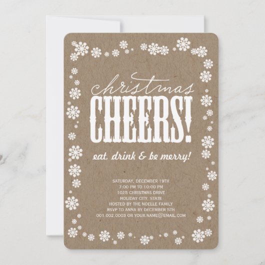 クリスマス応援スノーブレスホリデーパーティー招待状 招待状 (正面)