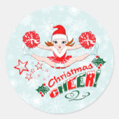 クリスマス応援チアリーダー ラウンドシール (正面)