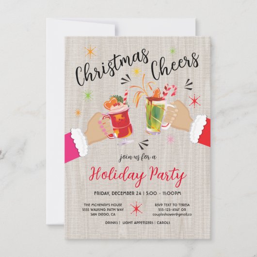 クリスマス応援トーストホリデーカクテルパーティー 招待状 (正面)