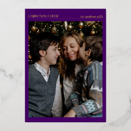 クリスマス応援フォトゴールドフォイルカラフル 箔シーズンカード