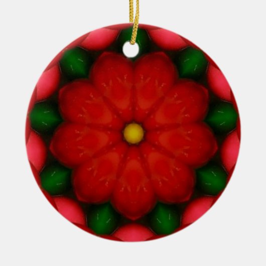 クリスマス応援フラクタル セラミックオーナメント (正面)