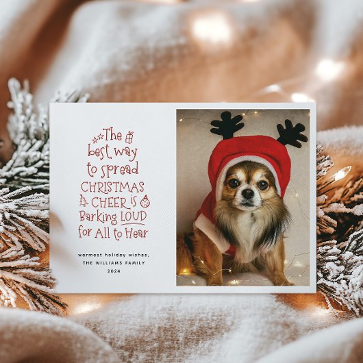 クリスマス応援ペットフォトホリデーカード シーズンカード