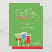 クリスマス応援ホリデーカクテルパーティの招待状 招待状 (正面/裏面)