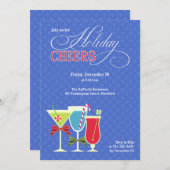 クリスマス応援ホリデーカクテルパーティの招待状 招待状 (正面/裏面)