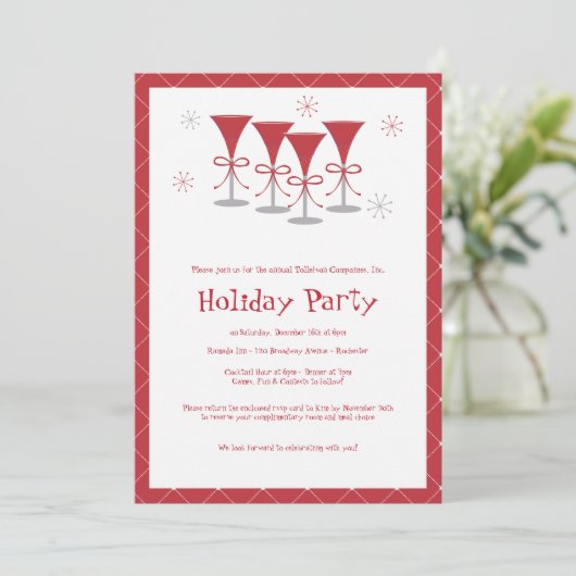 クリスマス応援ホリデーカクテルパーティの招待状 招待状 (スタンド正面)