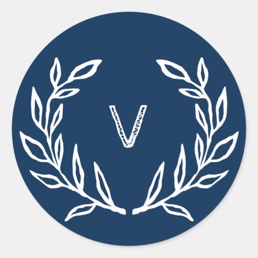 クリスマス応援ホリデーネイビーのステッカー ラウンドシール (正面)