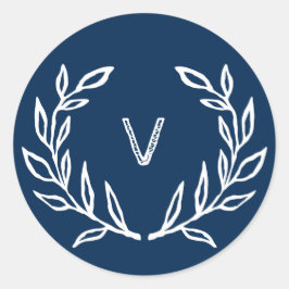 クリスマス応援ホリデーネイビーのステッカー ラウンドシール