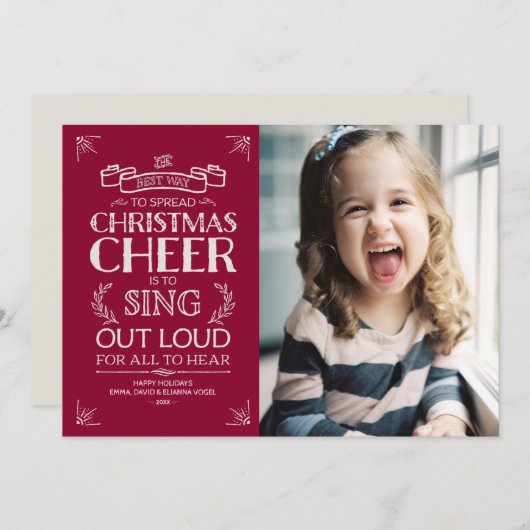 クリスマス応援ホリデーフォトinマゼンタ シーズンカード (正面/裏面)