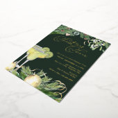 クリスマス応援マルガリータとミストレトーパーティー金ゴールド 箔招待状 (回転した状態)