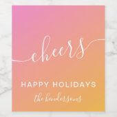 クリスマス応援ミニマルオレンジピパーソナライズされたンク ワインラベル (シングルラベル)