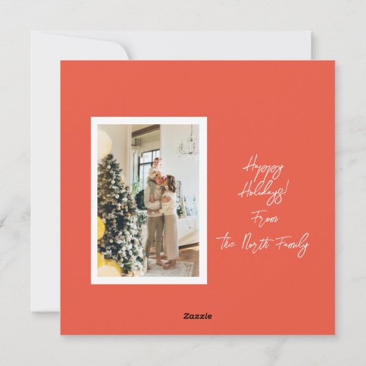 クリスマス応援モダンタイポグラフィ写真 シーズンカード (裏面)