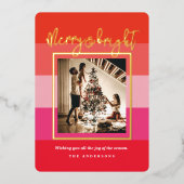 クリスマス応援レッドストライプシズホリデーフォイルカード 箔シーズンカード (正面)