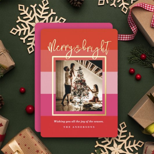 クリスマス応援レッドストライプシズホリデーフォイルカード 箔シーズンカード