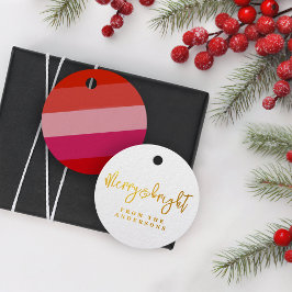 クリスマス応援レッドストライプシズホリデーフォイル フェイバータグ