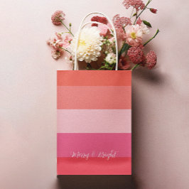 クリスマス応援レッドストライプズホリデイ ミディアムペーパーバッグ