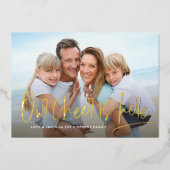 クリスマス応援ワンフォトおもしろいかわいい 箔シーズンカード (正面)