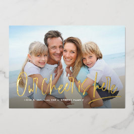 クリスマス応援ワンフォトおもしろいかわいい 箔シーズンカード