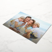 クリスマス応援ワンフォトおもしろいかわいい 箔シーズンカード (回転した状態)