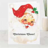 クリスマス応援ヴィンテージサンタクロース顔 カード (正面)