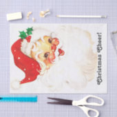 クリスマス応援ヴィンテージサンタクロース顔 薄葉紙 (クラフト)