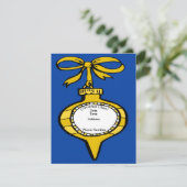 クリスマス応援金ゴールドオーナメント招待状カード 招待状 (スタンド正面)