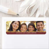 クリスマス応援金ゴールドファミリーフォト差出人住所 ラベル (インサイチュ)