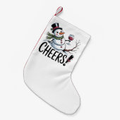 クリスマス応援雪だるまキッチンワインキッチン スモールクリスマスストッキング (正面 (吊り時))