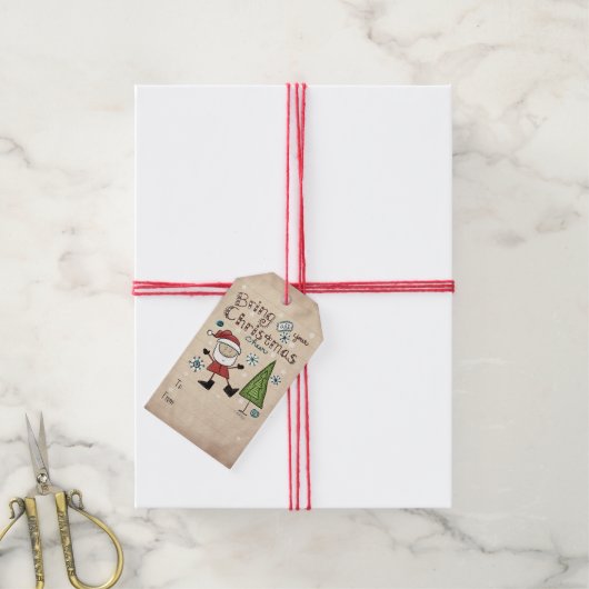 クリスマス応援 ギフトタグ (より糸付き)
