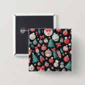 クリスマス応援、クリスマスの休日、クリスマスギフト 缶バッジ (正面&裏面)