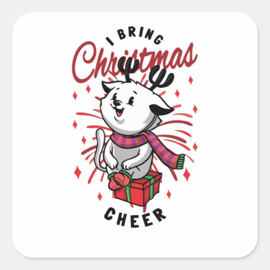 クリスマス応援 スクエアシール (正面)