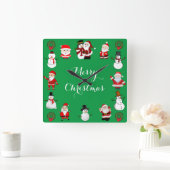 クリスマス応援 スクエア壁時計 (ホーム)