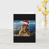 クリスマス思考猿ミームブレインロットXmasギフト カード (黄色い花)