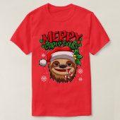 クリスマス怠け者の甘いクリスマス動物 Tシャツ (デザイン正面)