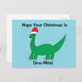 クリスマス恐竜のダイノミテのパーソナライズおもしろい ポストカード (正面/裏面)