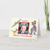 クリスマス恐竜の写真を追加 カード (正面)