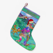 クリスマス恐竜の子供の名前 スモールクリスマスストッキング (正面 (吊り時))