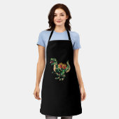 クリスマス恐竜の木のライトギフトボックスメンズX エプロン (着用した状態)