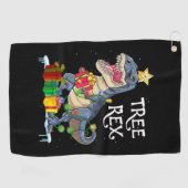 クリスマス恐竜の木レックス ゴルフタオル (横)