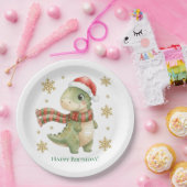 クリスマス恐竜の誕生日パーティー ペーパープレート (パーティー)