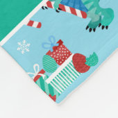 クリスマス恐竜キッズおもしろいホリデーパーソナライズされた フリースブランケット (角)