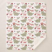 クリスマス恐竜サンタザウルスの名前 シェルパブランケット (正面)