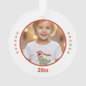 クリスマス恐竜サンタザウルス名写真オーナメント オーナメント (裏面)