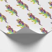 クリスマス恐竜サンタトリケラトプス ラッピングペーパー (角)