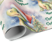 クリスマス恐竜サンタハット ラッピングペーパー (ロールコーナー)